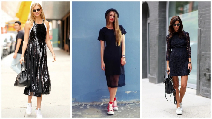 Прекрасный стиль, ужасная мода! Можно ли сочетать платье с кроссовками?